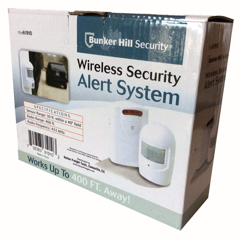 Bunkerhhill Wireless Motion Sensor Driveway Alert System 30 ft 40 Degrees