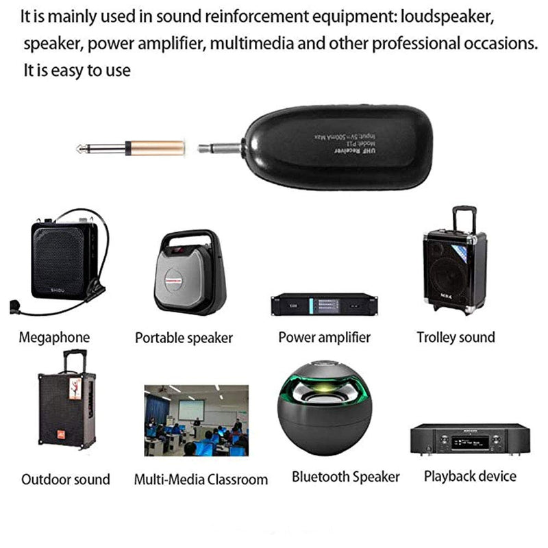 [AUSTRALIA] - Wireless Microphone Headset, UHF Wireless Headset Mic System, 160ft Range,1/8''＆1/4'' Plug, for Speakers, Voice Amplifier, PA System-Not Supported Phone, Laptop 