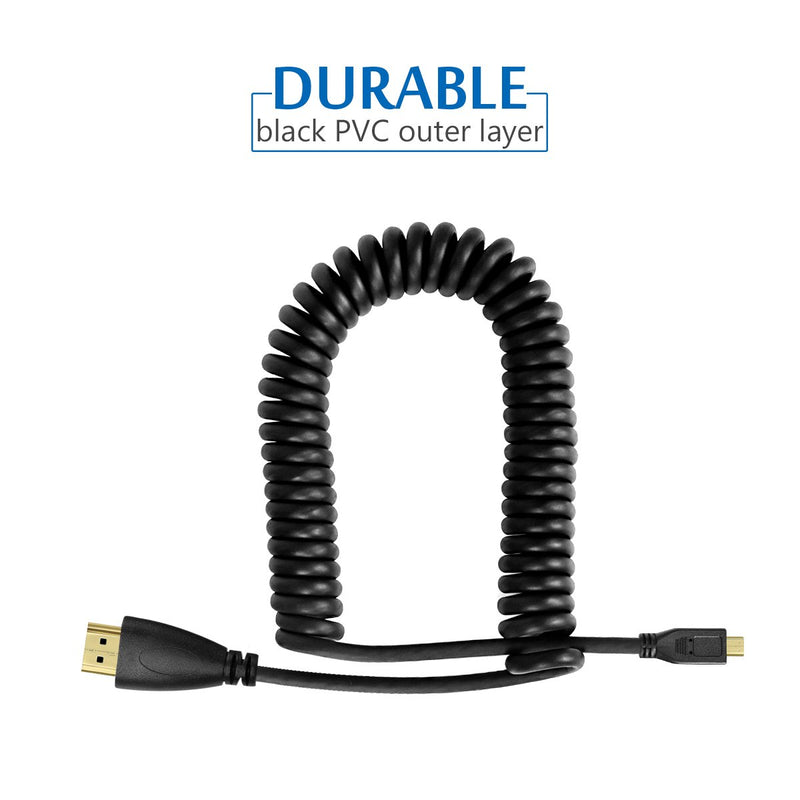 [AUSTRALIA] - UCEC Micro HDMI to HDMI Male Cable - Stretched Length - Supports Ethernet, 3D and Audio Return spring micro HDMI cable 