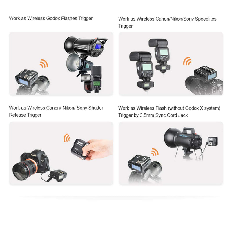 Godox X2T-F TTL Wireless Flash Trigger for Fujifilm, Support 1/8000s HSS Function, 5 Dedicated Group Button and 3 Function Button for Quick Setting