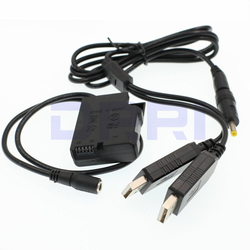 DRRI EP-5A (EN-EL14) Dual USB Adapter for Nikon D5100 D5500 D5200 P7100 P7100 Camera
