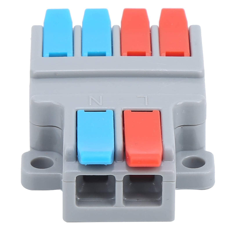 10PCS Mini Fast Wire Connector Universal Wiring Cable Connector Push-in Conductor Terminal Block, 11-12mm Quick Splice Terminal Blocks Wire Connecting (2 in 4 Out)