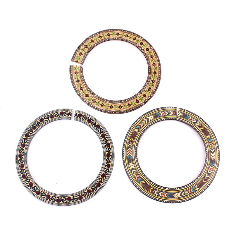 SUPVOX 3pcs Vintage Guitar Soundhole Rosette Decal Wood Inlay Sticker for Acoustic Guitar Replacement Parts