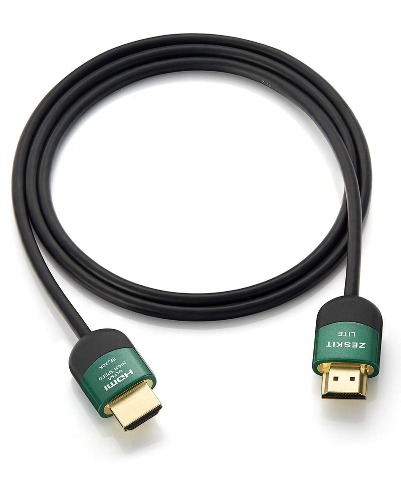 [AUSTRALIA] - Zeskit Lite 48Gbps Slim Certified Ultra High Speed HDMI Cable 1.5ft, 4K120 8K60 144Hz eARC HDR HDCP 2.2 2.3 Compatible with Dolby Vision Apple TV 4K Roku Sony LG Samsung Xbox Series X RTX 3080 PS4 PS5 0.5m/1.5ft 