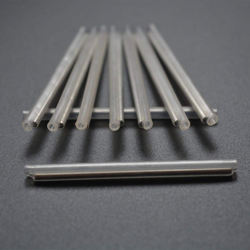 300pcs Fiber Splice Sleeves（5mm diam, 60mm Length）Fusion Fiber Optic Cable Heat Shrinks Tubing 304 Stainless Steel PE Clear Bare Optical Fiber Fusion Pipe hot melt Protection Tubes