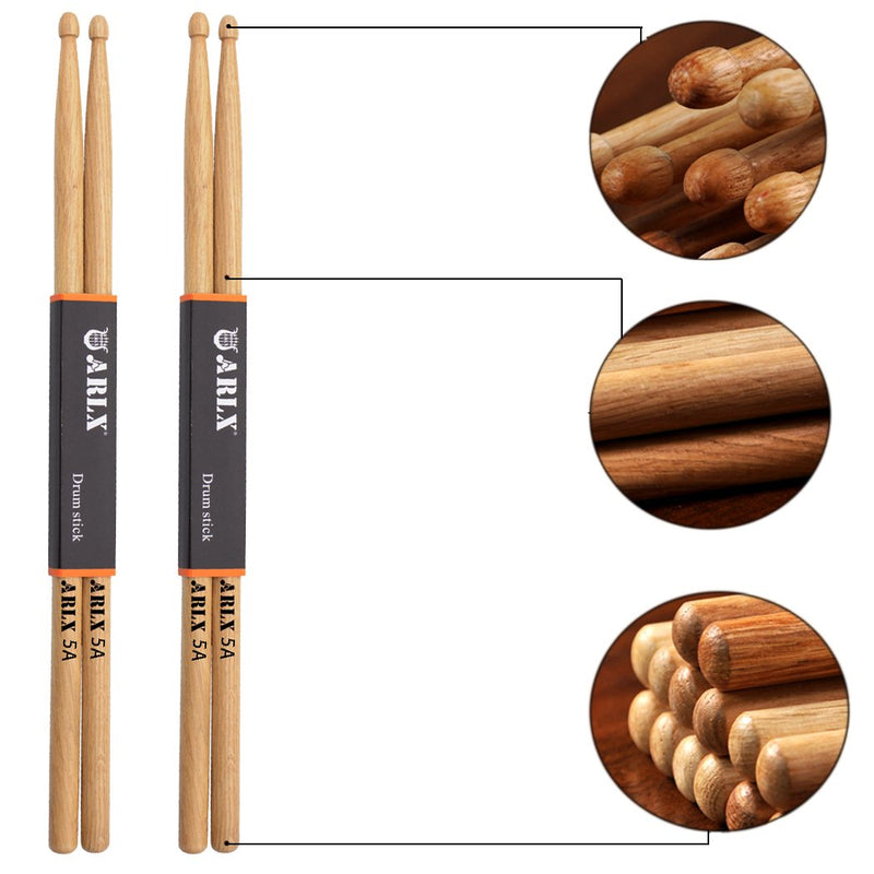 Drum Sticks 5A Wood Tip Drumstick (2 Pair Oak)