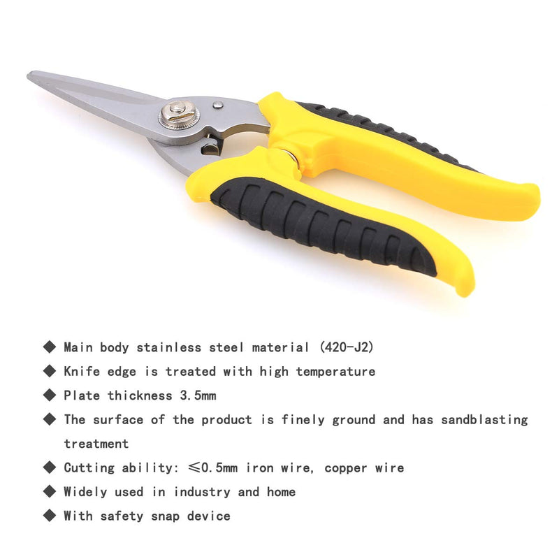WL-9015Z Stainless Steel Muti-Purpose Yellow Scissors For Fiber Kelvar Precision Scissor