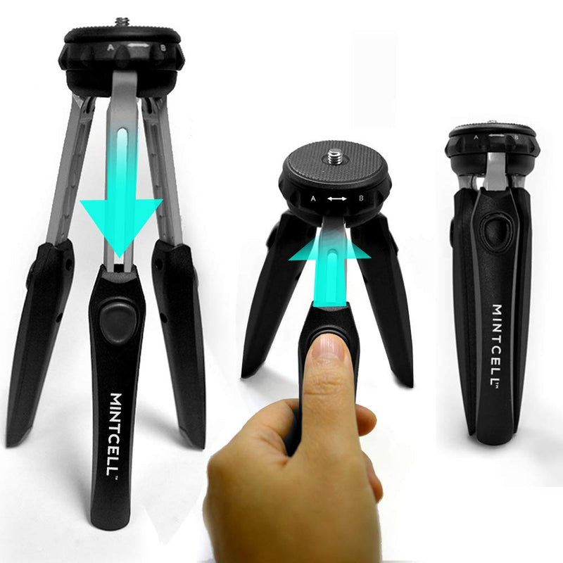 MintCell XT8 Mini Tripod with Universal Smartphone Adapter and Bluetooth Shutter Remote