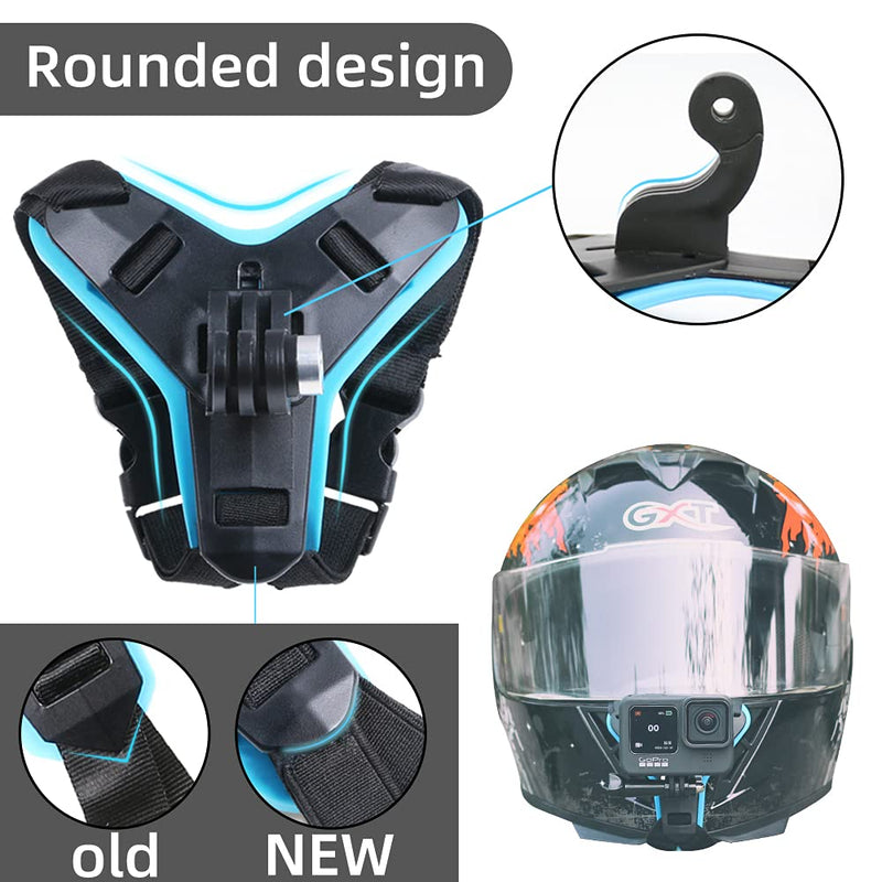 SUREWO Motorcycle Helmet Chin Strap Mount for GoPro Hero 10/9/8/7/(2018)/6/5 Black,DJI Osmo Action 2,Insta360 ONE R,AKASO/Campark/YI and More