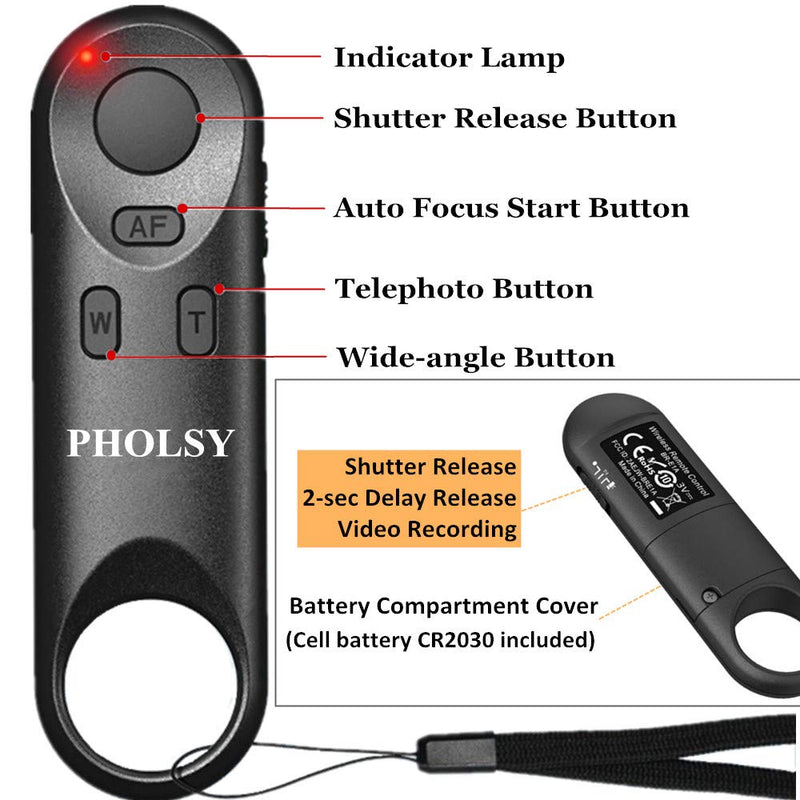 [AUSTRALIA] - PHOLSY Camera Wireless Remote Commander Shutter Release Compatible with Canon 850D 90D EOS-R 200D-II 250D 6D-MarkII 77D 800D M6-MarkII M50 G5X-MarkII G7X-MarkIII SX70HS Replace Remote Control BR-E1 BT remote For Canon 