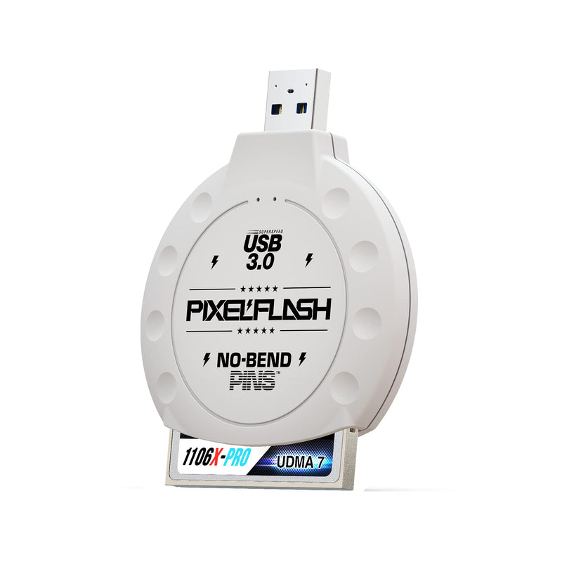 PixelFlash No-Bend Pins USB 3 CF Card Reader Tactical SuperSpeed Compact Flash Adapter [American Brand] - White (SD ー 1289) Classic