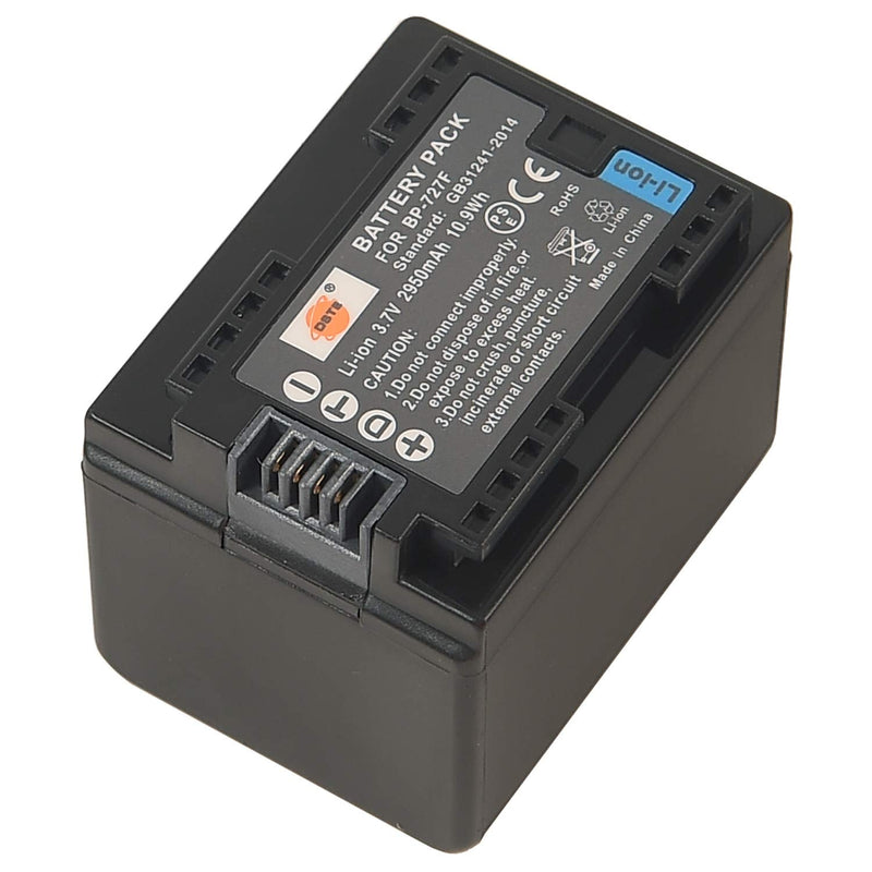 DSTE Replacement for 2X BP-727 Fully Decoded Battery + DC131 Travel and Car Charger Adapter Compatible Canon CG-700 Vixia HF R30 R32 R60 R62 R72 R506 R600 M500 M506 SLR as BP-727F BP-718