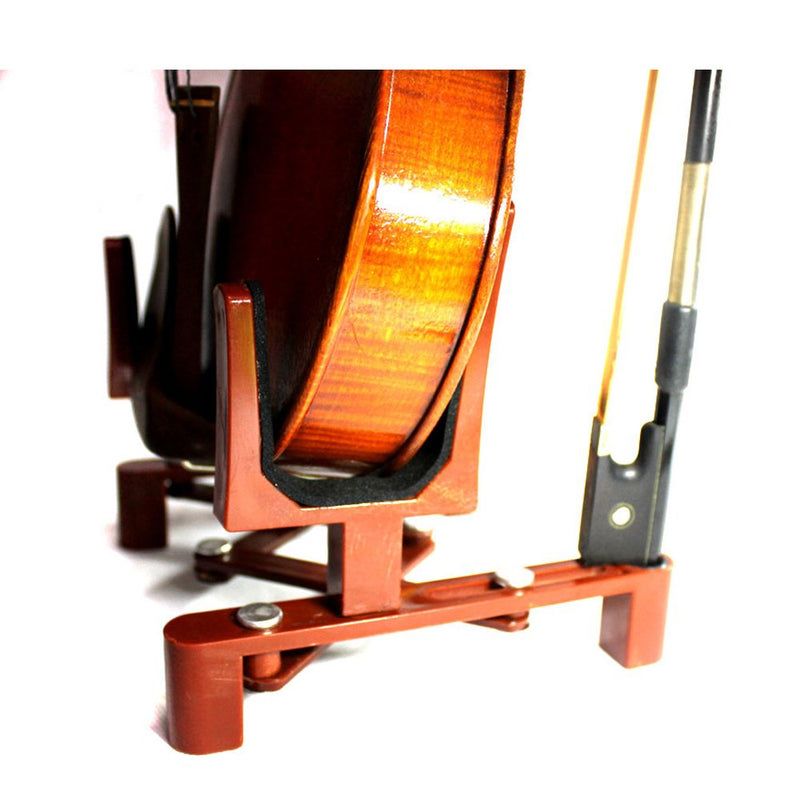 Lan.Beauty Violin,Viola Stand with Bow Holder for Full Size,Portable,Adjustable and Foldable,can Hold a Violin with Shoulder Rest or Chin Rest on