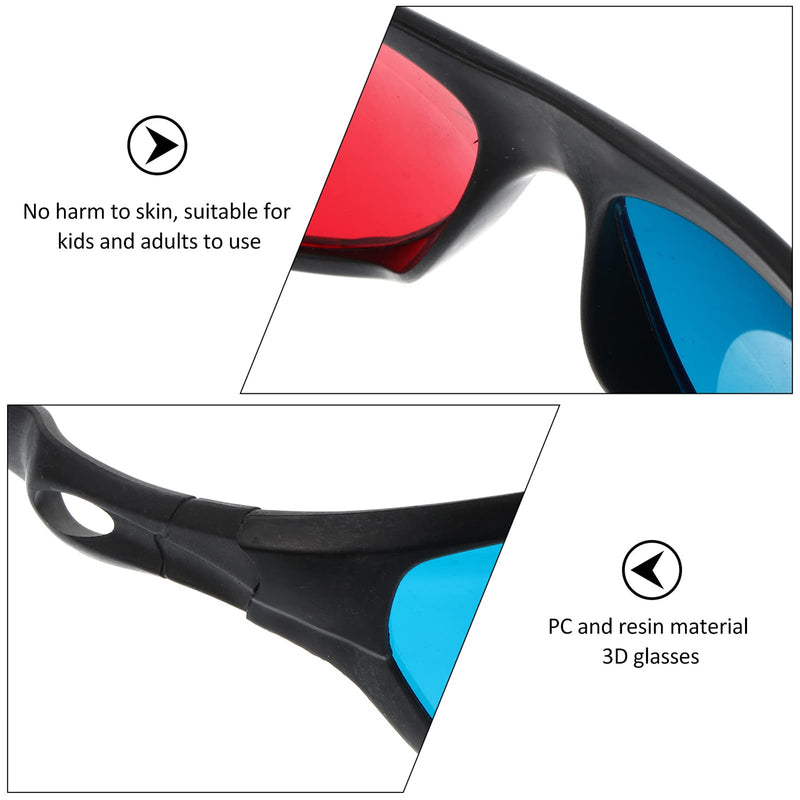 10pcs 3D Glasses for TV Movie Cyan Red Blue 3 Dimensional Glasses for Anaglyph Stereoscopic Movie Comic Book Photo Projector Computer Screen Game