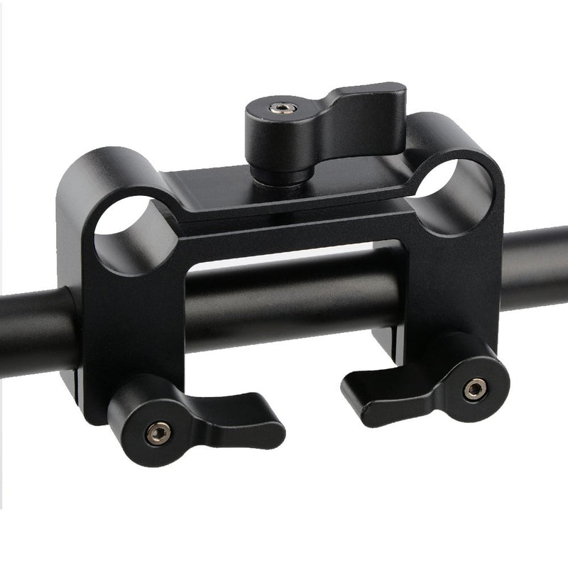 CAMVATE Handle Grips Front Handbar Clamp Mount for 15mm Rod Support System Shoulder Rig(Black)