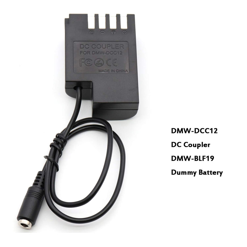Step-Down Voltage Cable + DMW-DCC12 DC Coupler DMW-BLF19 Dummy Battery fit 12V-24V DC Power for Lumix DMC-GH3K DMC-GH4 DMC-GH5 GH3 GH5s