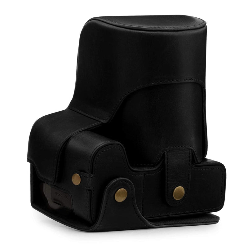 MegaGear Ever Ready Leather Camera Case Compatible with Nikon Coolpix P950 Black