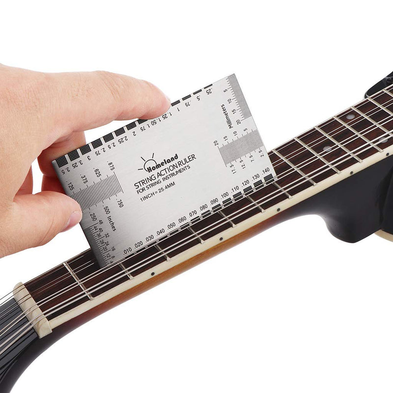 [AUSTRALIA] - Alnicov Stainless Steel String Action Ruler Guitar Setup Gauge Luthier Measuring Tool with User Guide for Electric, Acoustic & Bass Guitars 