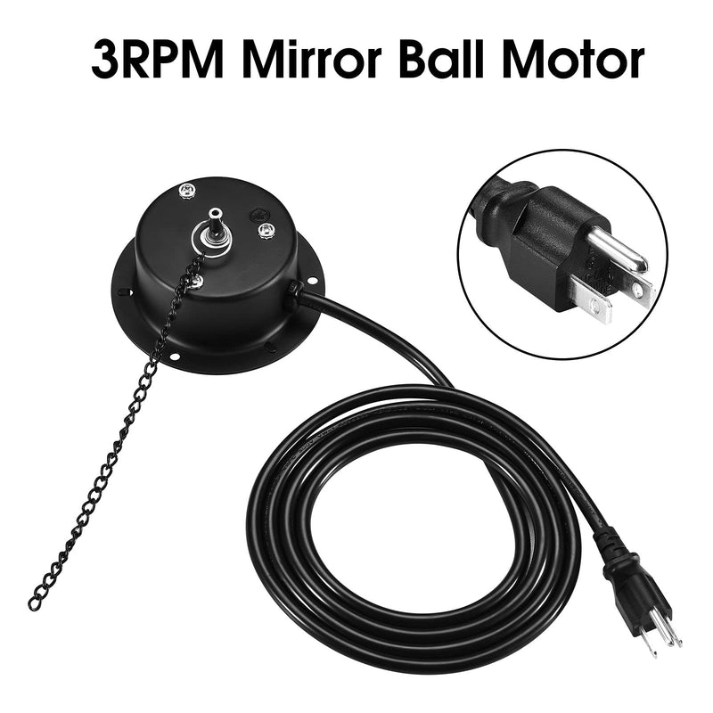 3 Rpm Mirror Ball Motor NuLink Heavy Duty Disco Ball Motor Rotator Supports 4 6 8 12 16” Balls for Indoor Night Club, DJ, Party Decor