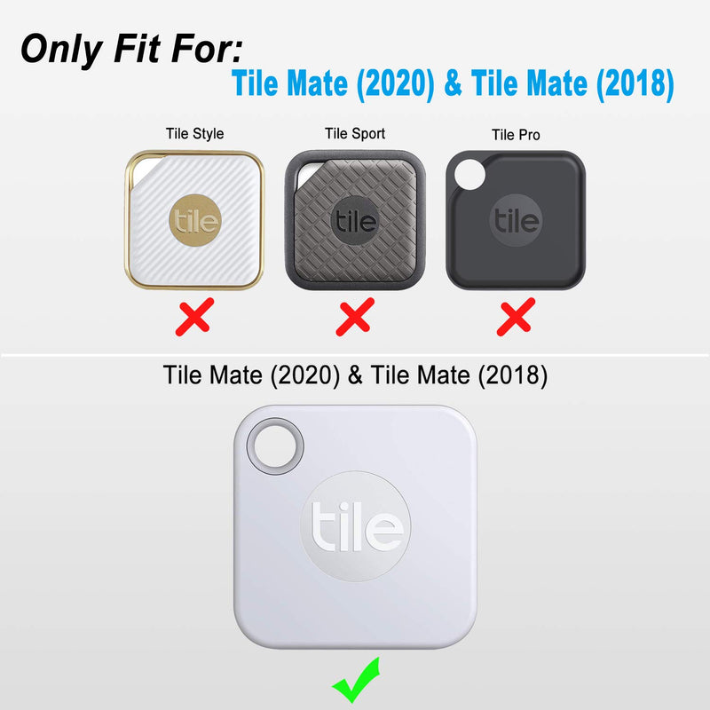 Aotao Silicone Case for Tile Mate (2020) & Tile Mate (2018), Soft and Flexible, Scratch/Shock Resistant Cover with Carabiner for Tile Mate Tracker (Black, L) Black
