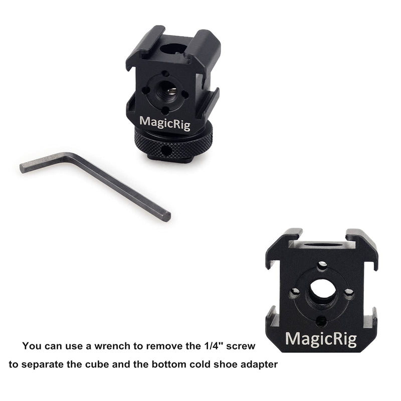 MAGICRIG 3-Side Cold Shoe Mount Adapter Camera Hot Shoe Bracket for Flash Light, LED Video Light, Microphone, Monitor Mount