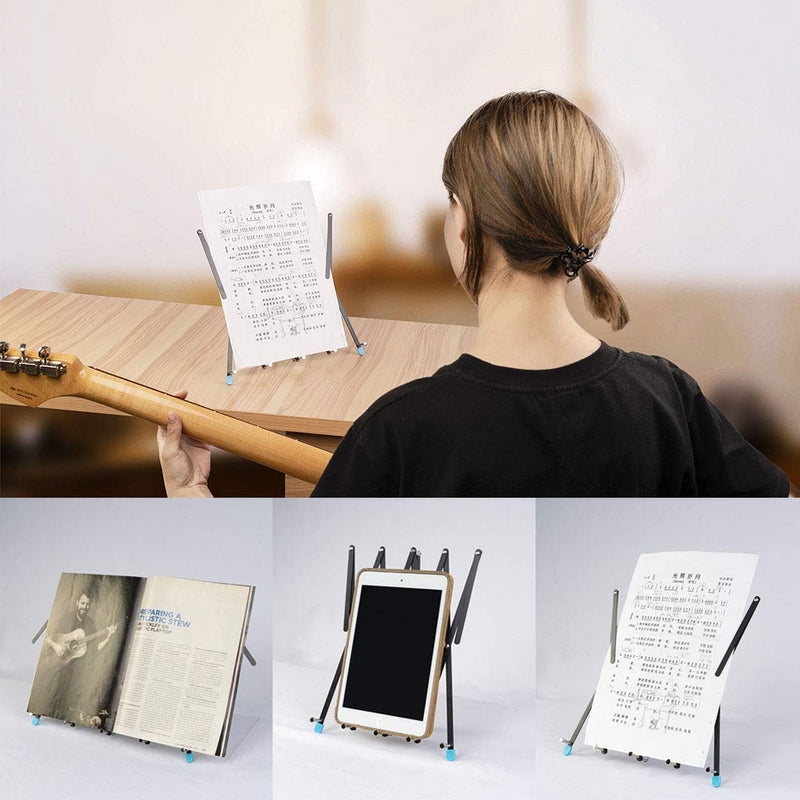 Guitto Book Stand, Folding Table Music Stand for Sheet Music Adjustable Book Holder for iPad/Cookbook/Music/Document Reading Stand GSS-02
