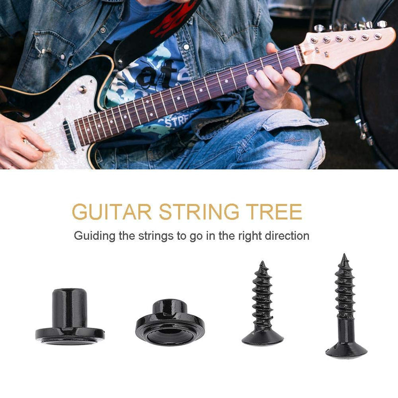 Fafeims Guitar String Tree Retainer,2PCS 5mm 7.8mm String Tree Retainer with Screw for Electric Guitar Part Accessory. Black