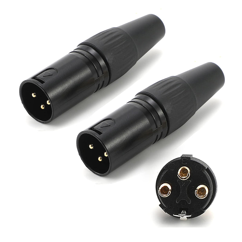 WJSTN-060 XLR Adapter Male to Male, XLR 3pin Male Panel Mount 6 inches 3 pin XLR Extension shunt Cable 2 Pack