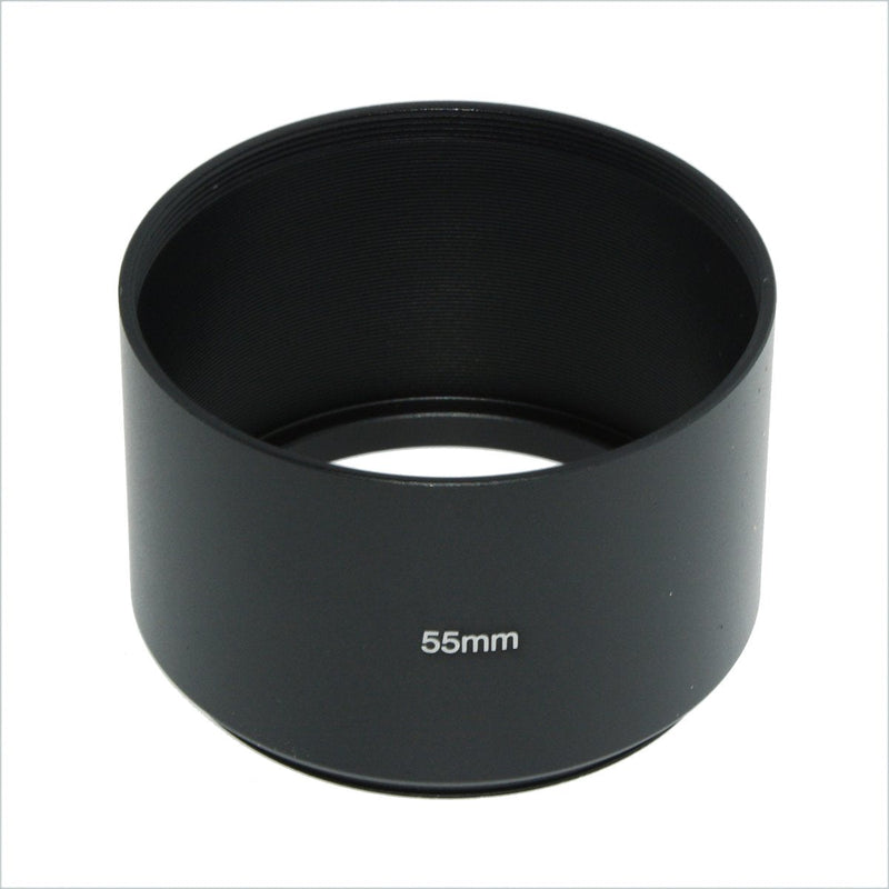 SIOTI Camera Long Focus Metal Lens Hood with Cleaning Cloth and Lens Cap Compatible with Leica/Fuji/Nikon/Canon/Samsung Standard Thread Lens 55mm