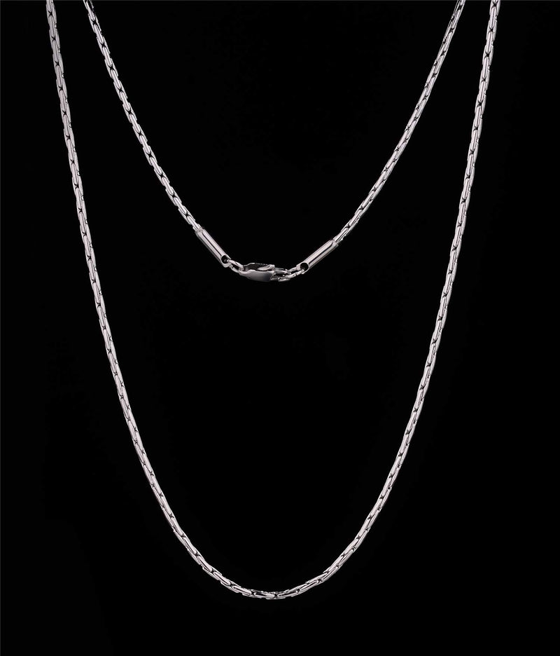Trusuper Style Titanium Stainless Steel Mens Womens Italy Final Fantasy Chain Necklaces 2mm Unisex 22.0 Inches