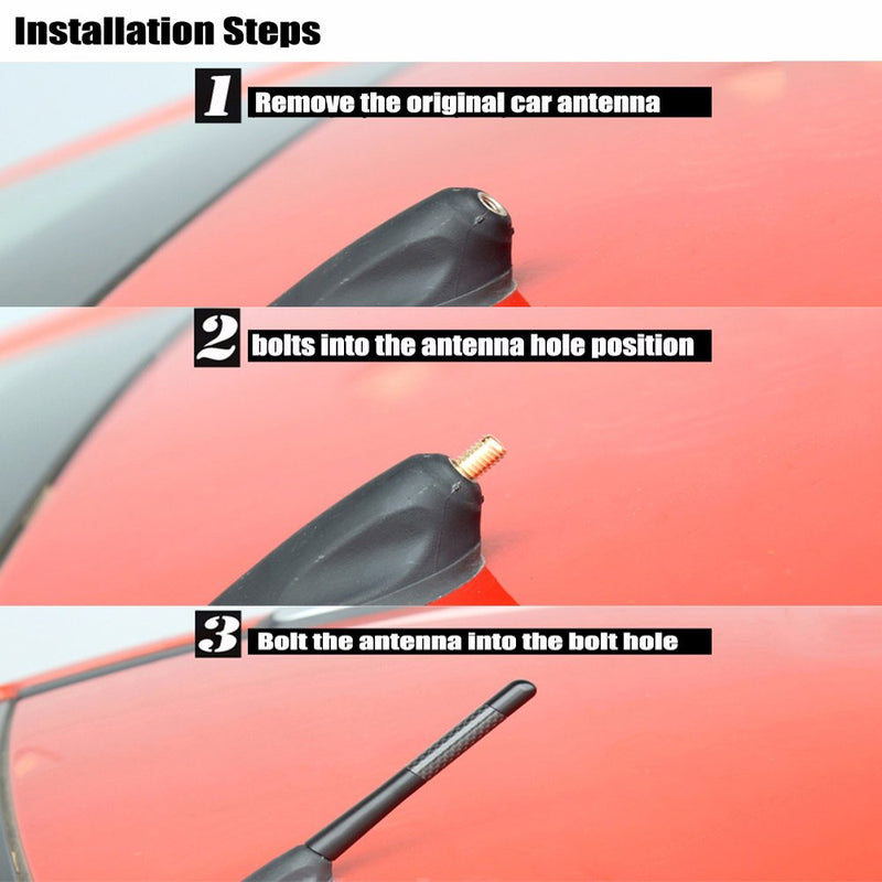 [AUSTRALIA] - SaferCCTV Car Antenna, 4.7-Inch Carbon Fiber Mazdaspeed Sports Short Antenna Compatible with Mazda 2 3 5 6 Cx-7 Cx-9 Rx-8 MX-5 Miata Most of Model 