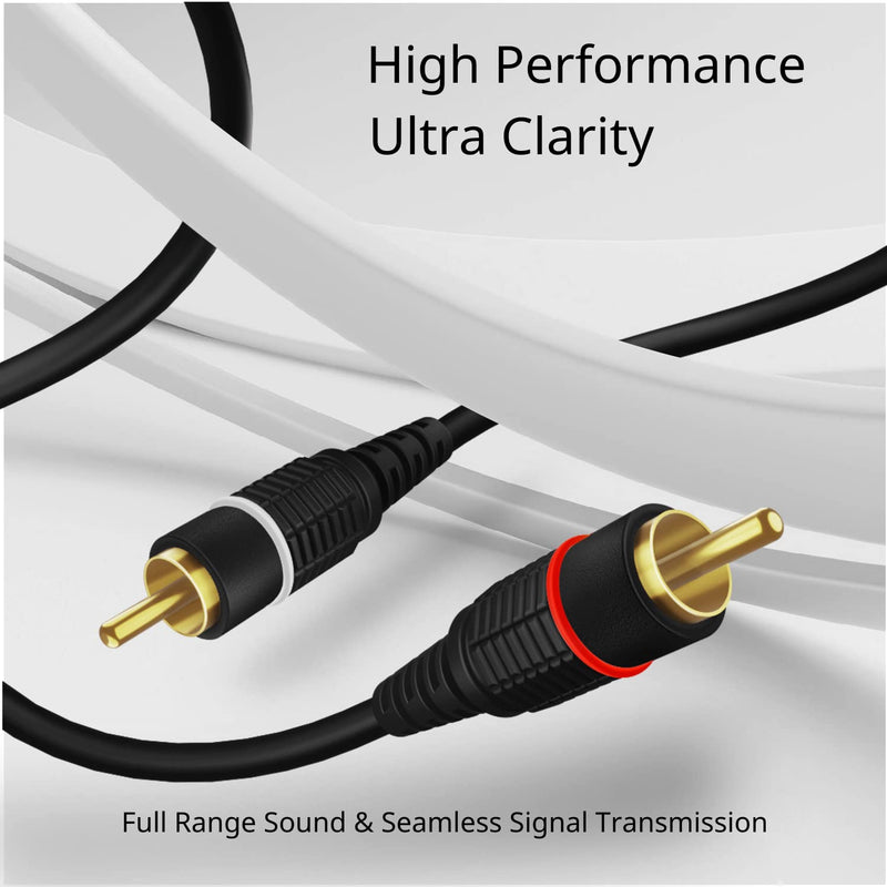 TNP Products 2RCA Stereo Audio Cable (12 Feet) - Dual RCA Plug M/M 2 Channel (Right and Left) Gold Plated Dual Shielded RCA to RCA Male Connectors Black 12 Feet