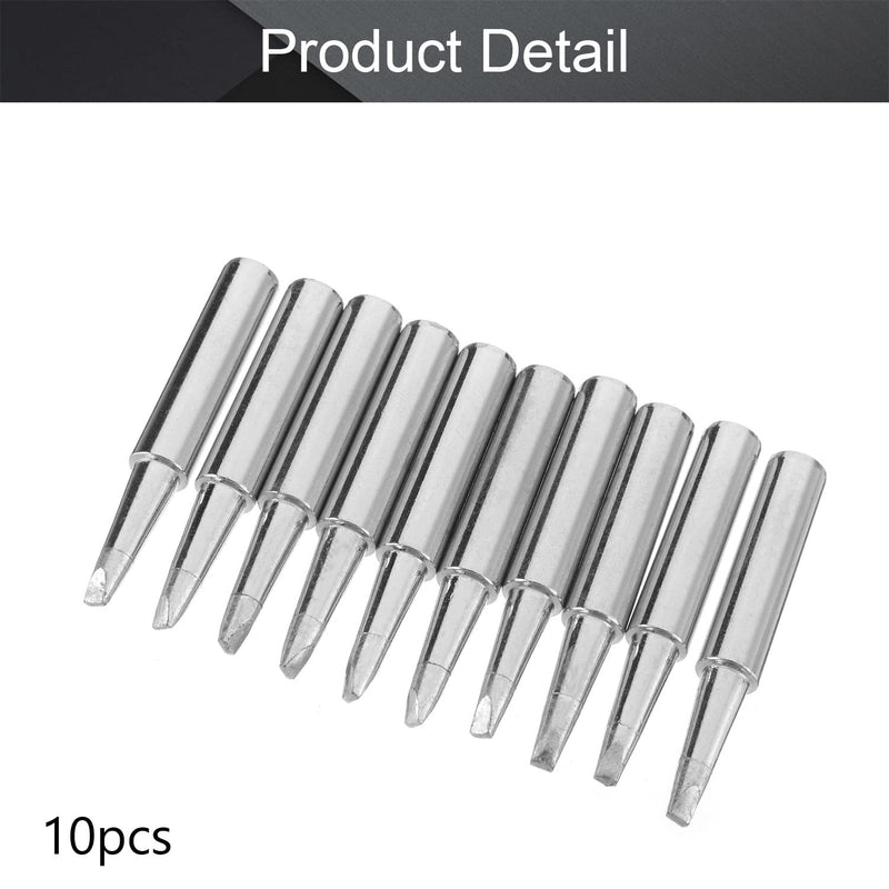 Fielect 10pcs Soldering Iron Tips Replacement Pure Copper Solder Tip Welding Equipment for Soldering Silver 900M-T-2.4D Flat