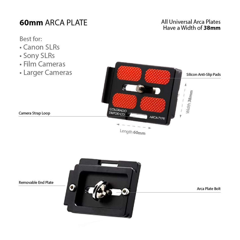 60mm Universal Arca Plate for Tripod Ball Head in Black 60mm