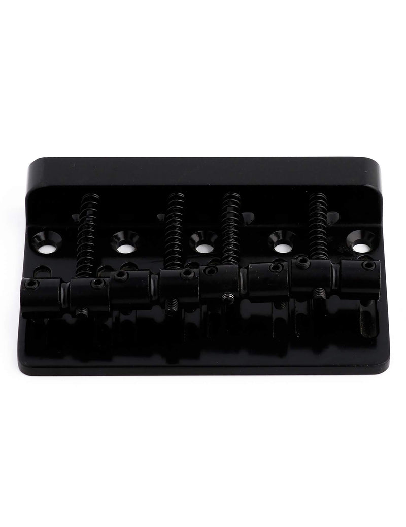 Metallor 4 String Fixed Saddle Bass Bridge Tailpiece for Electric Bass Guitar Jazz Bass or Precision Bass. (Black) Black