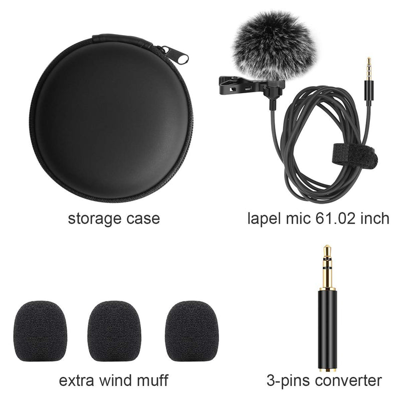 [AUSTRALIA] - Nelahol Professional Lavalier Lapel Microphone Interference Resistant Mic for iPhone Android Mac Laptop PC, Home & Outdoor 