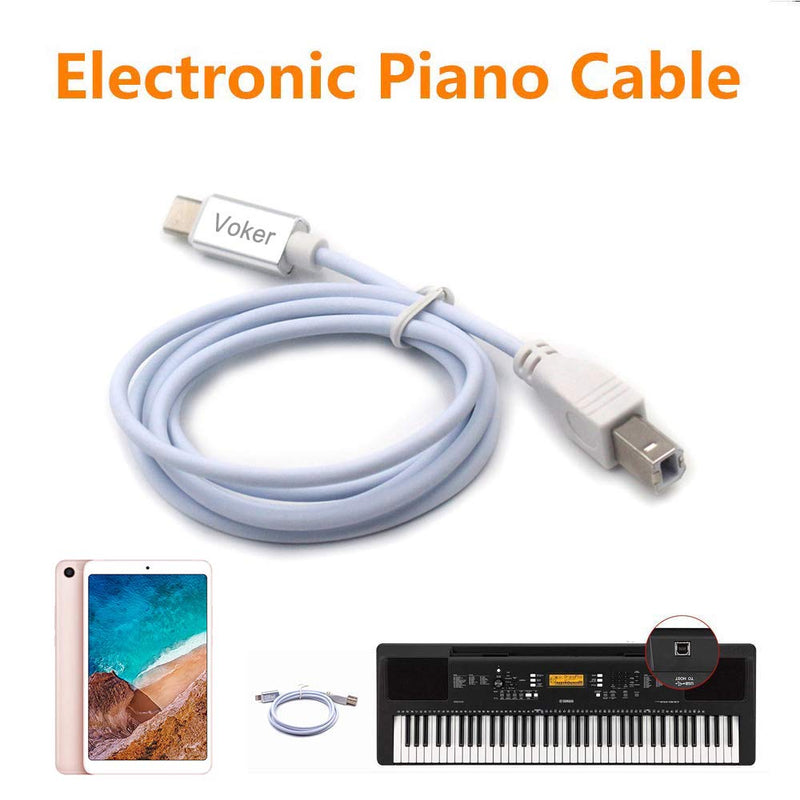 Apark Midi Cable USB to Type C Connector, Type C to Type B Midi Interface, USB 3.0 Adapter OTG Cable for Samsung Galaxy Note, Sony Xperia XZ, HTC, Huawei P9, Electric Keyboard Piano Audio Interface