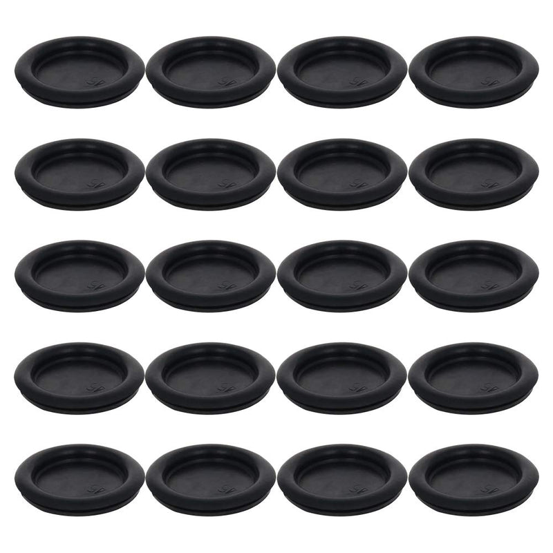 Bettomshin Rubber Grommet 20Pcs 45mm Mounting Dia Oil Resistant Armature Rubber Grommets for Wiring Cable Black