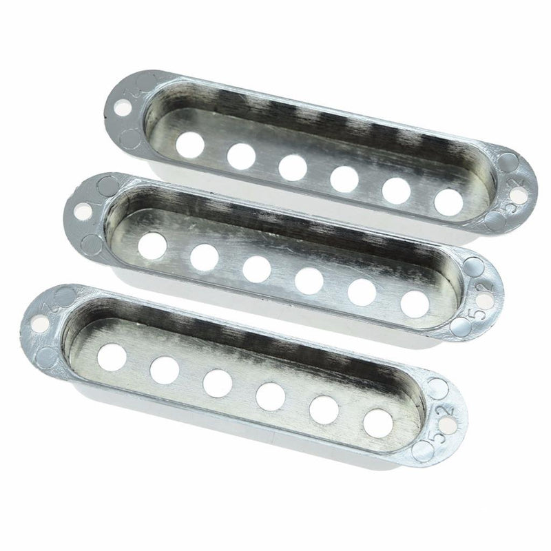 Dopro 52/52/52mm Chrome Plastic ST Strat Guitar Pickup Covers 3 Single Coil Pickup Cover for Stratocaster 52/52/52 mm