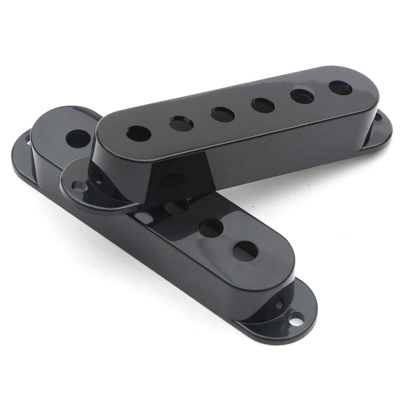 Swhmc 3pcs Set 48 50 52mm Black Guitar Pickup Cover 6 Hole Single Coil Switch Knob Pickup Cover for Stratocaster