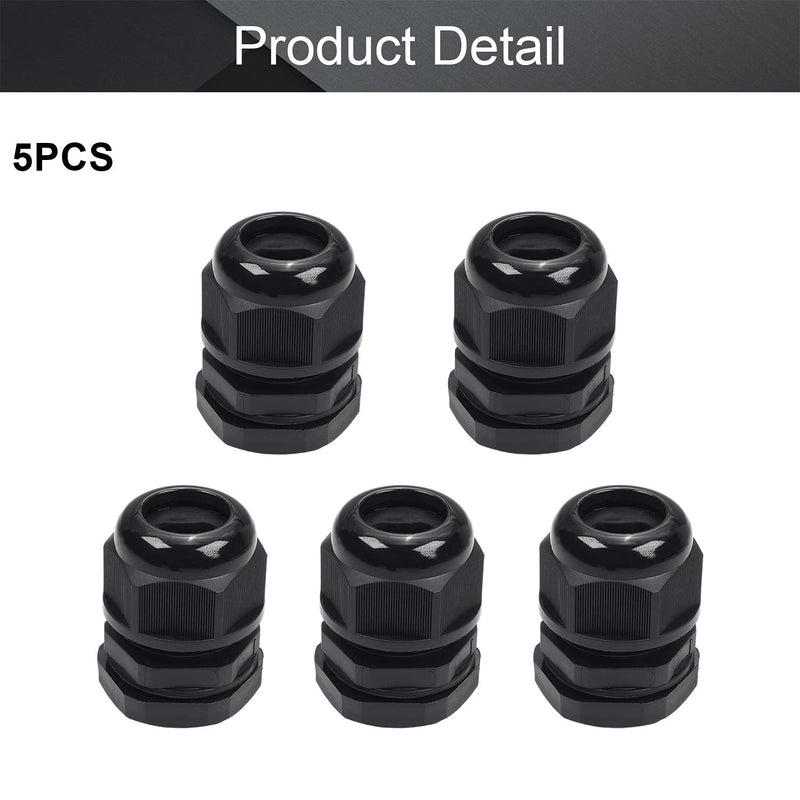 Fielect 5Pcs PG21A-0714 Flat Hole Type Cable Gland Wire Hole Waterproof Joint Adjustable 7mmx14mm 12.5mm 28.3mm 5Pcs