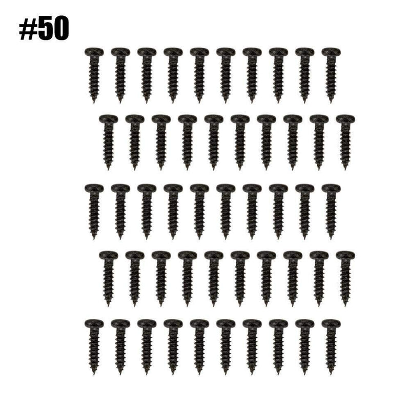 50pcs Chrome Mounting Screws,Replacement Screws for Guitar Machine Heads Tuning Pegs Tuners (Silver, Black, Golden)