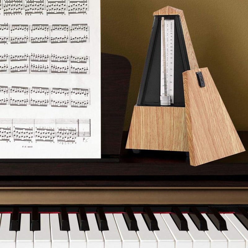 [AUSTRALIA] - Dilwe Metronome, Mechanical Metronome Guitar Piano Drum Instrument Tower Type Metronome Musical Accessory (Shallow Wood Grain) Shallow Wood Grain 