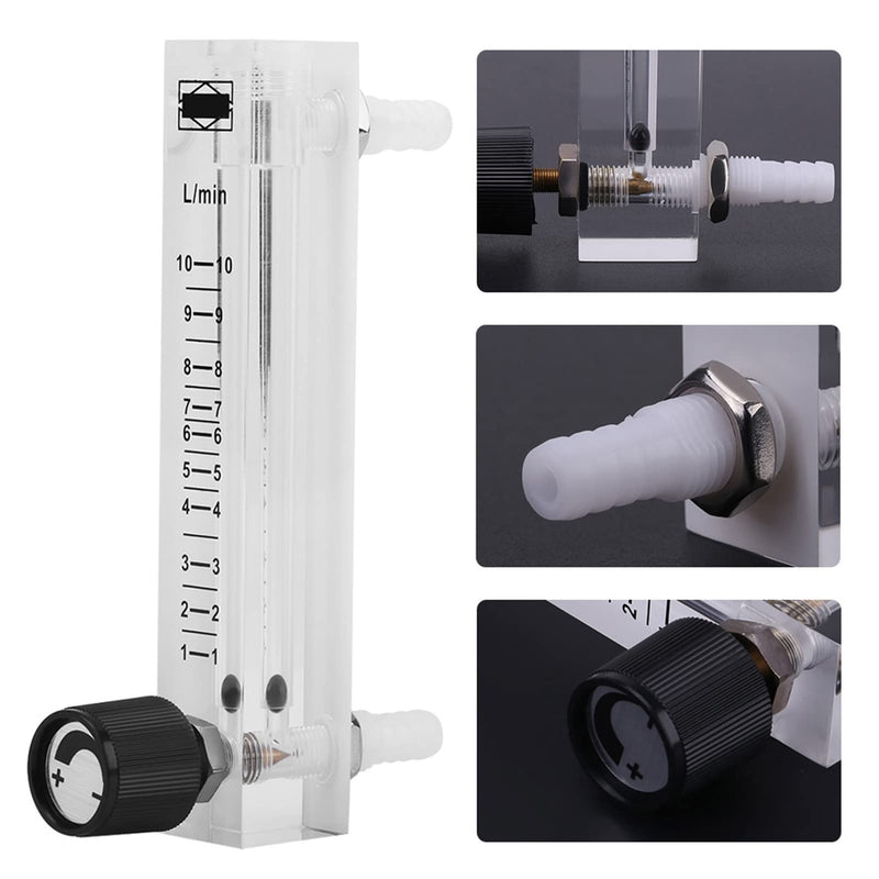 LZQ-7 0.6MPa Gas Flowmeter 1-10 LPM Flow Meter with Control Valve for Oxygen Air Gas