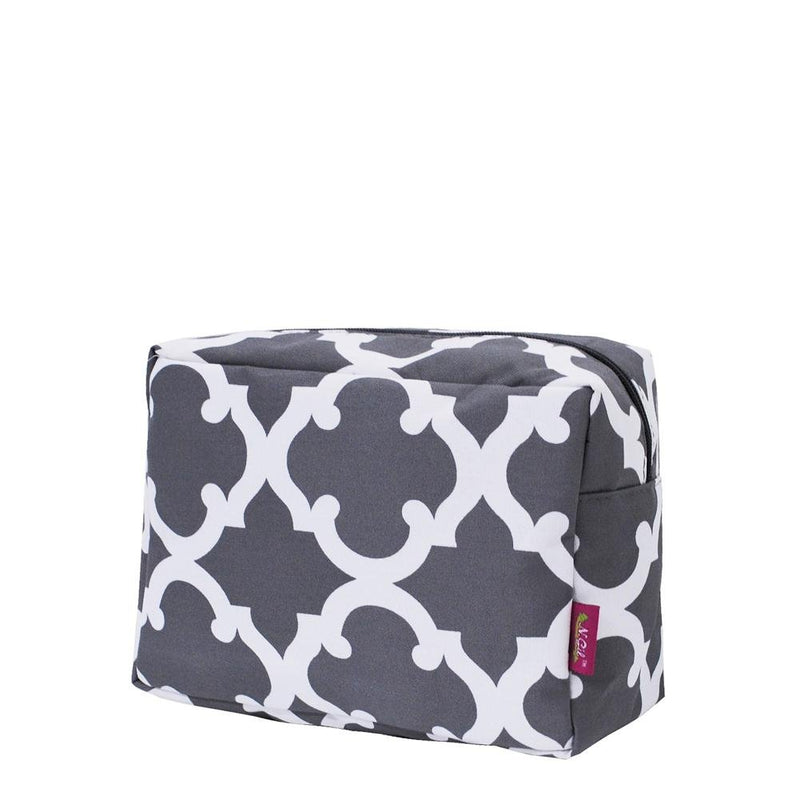 N. Gil Large Travel Cosmetic Pouch Bag (Geo Grey)