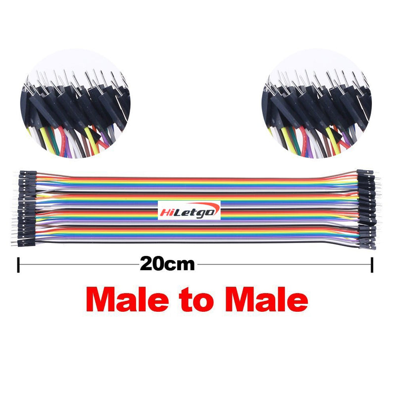 HiLetgo 200pcs/5x40pcs Breadboard Jumper Wires Dupont Wire Male to Male, Male to Female, Female to Female, 2.54mm to 2.54mm, 2.54mm to 2.0mm, 2.0mm to 2.0mm 20CM Cables Assortment Kit for Arduino DIY