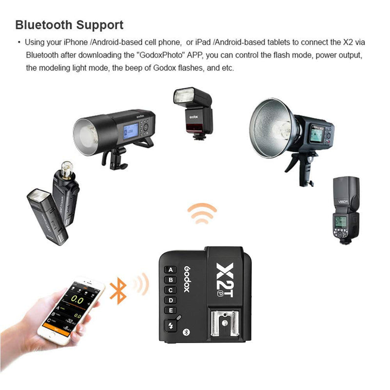 Godox X2T-P TTL Wireless Flash Trigger for PENTAX Bluetooth Connection Supports iOS/Android App Contoller, 1/8000s HSS, TCM Function,Relocated Control-Wheel,New AF Assist Light