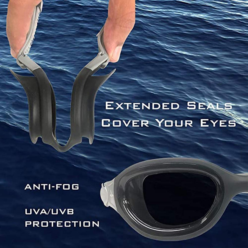 Cabana Sports Pearl Goggle. UV Protection. Anti-Fog. Men, Women, Adults. Black Smoke Polarized