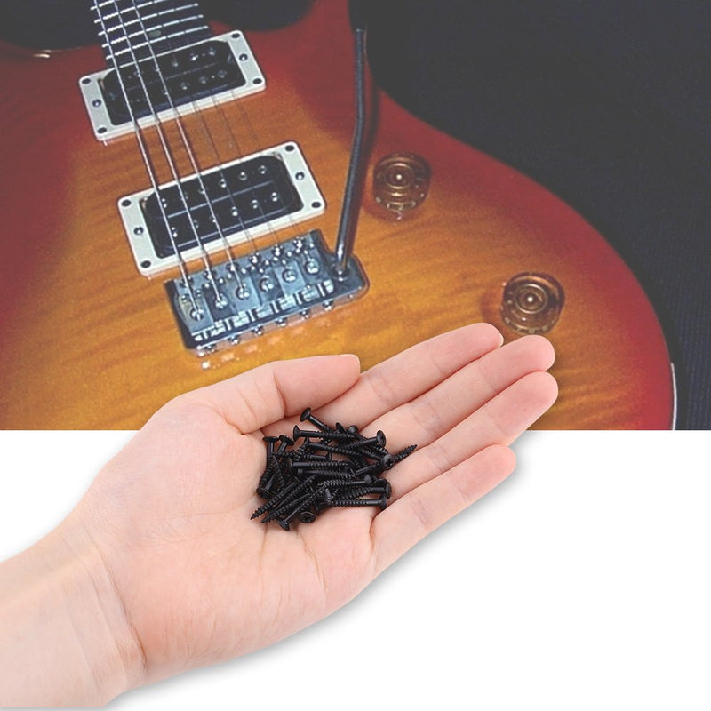 Alomejor Guitar Pickup Screws Electric Guitar Humbucker Pickup Frame Fixing Screws for Guitar Accessories 40 Pcs Set Black