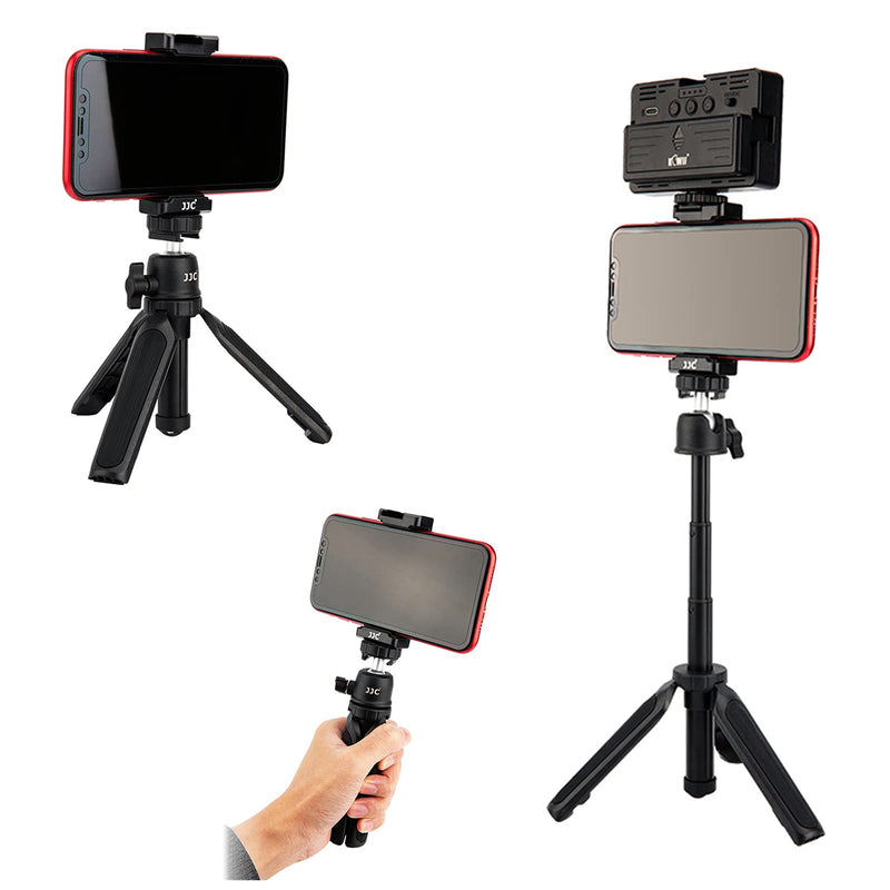 [AUSTRALIA] - JJC 3 in 1 Mount Adapter Kit Cell Phone Clip Clamp Mini Extension Pole Tripod Stand Action Camera Video Vlog Holder for GoPro Hero9 Hero8 7 6 iPhone Samsung Galaxy Sony ZV-E10 ZV-1 Extendable Mini Tripod & Gopro holder 
